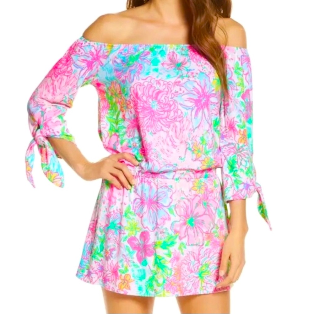 Lilly Pulitzer off the shoulder romper, size M